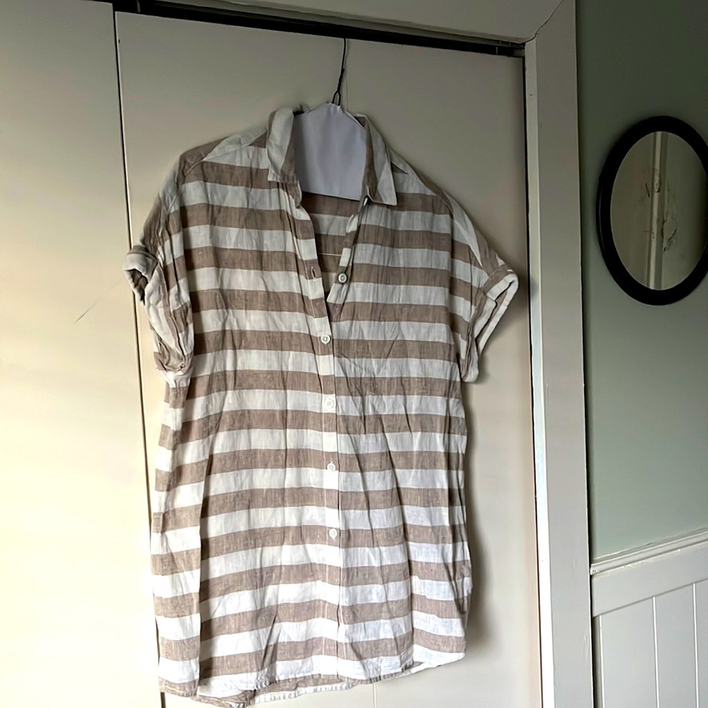 Evereve Peyton Jensen linen/cotton loose button-up
